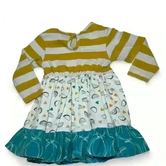 RicRac & Ruffles Girls 12M Striped Taco Heart Print Dress Casual - Picture 4 of 6